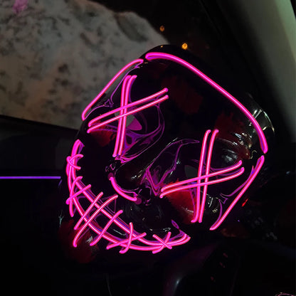 Neon Halloween LED Masks - Scary Costume Outfit Mask