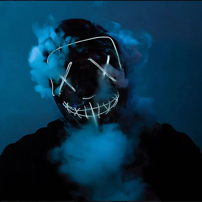 Neon Halloween LED Masks - Scary Costume Outfit Mask