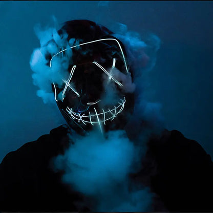Neon Halloween LED Masks - Scary Costume Outfit Mask