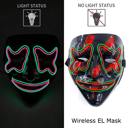Neon Halloween LED Masks - Scary Costume Outfit Mask