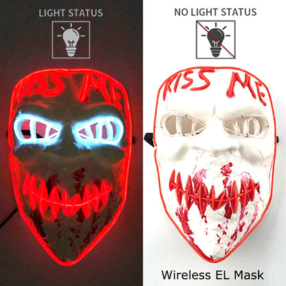 Neon Halloween LED Masks - Scary Costume Outfit Mask