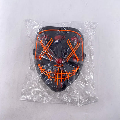 Neon Halloween LED Masks - Scary Costume Outfit Mask